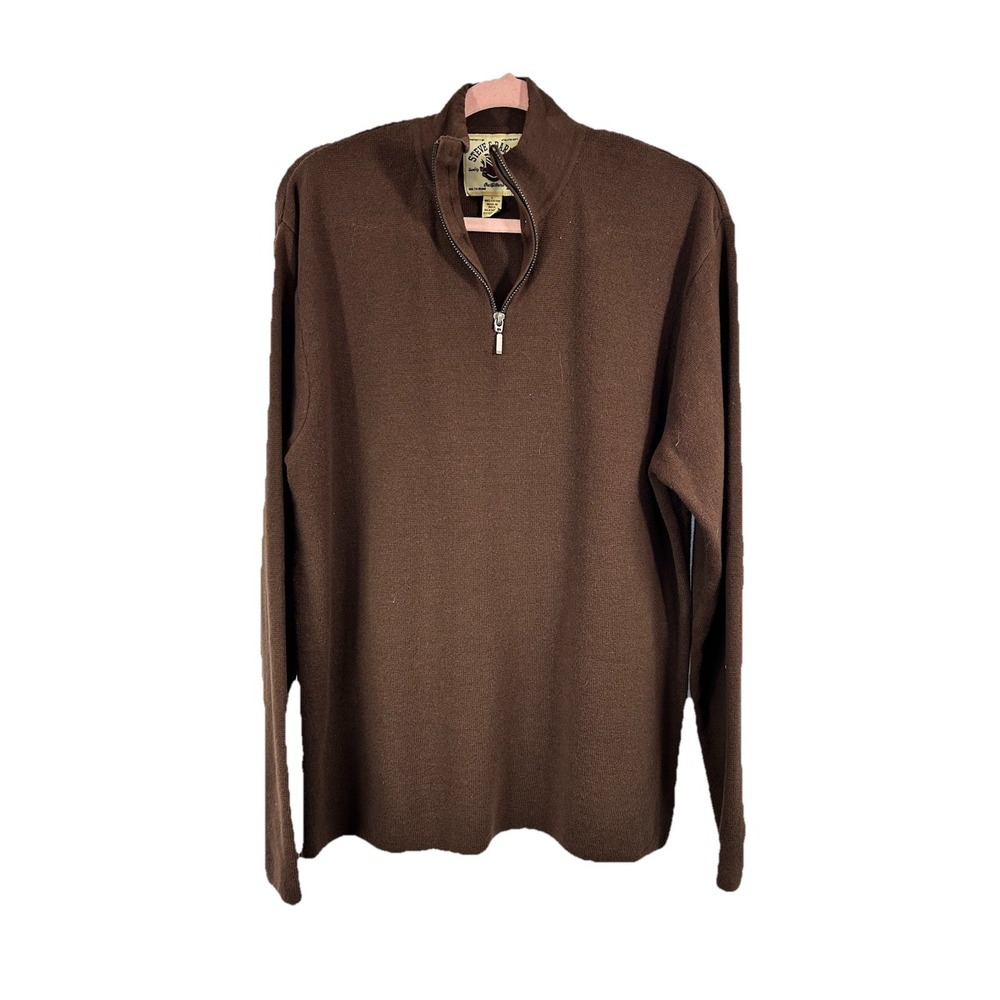 Steve & Barrys Brown Vintage Ribbed Long Sleeve Sweater Sz L Y2K Grunge Heritage